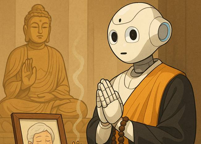 A robot, "aki" imádkozik