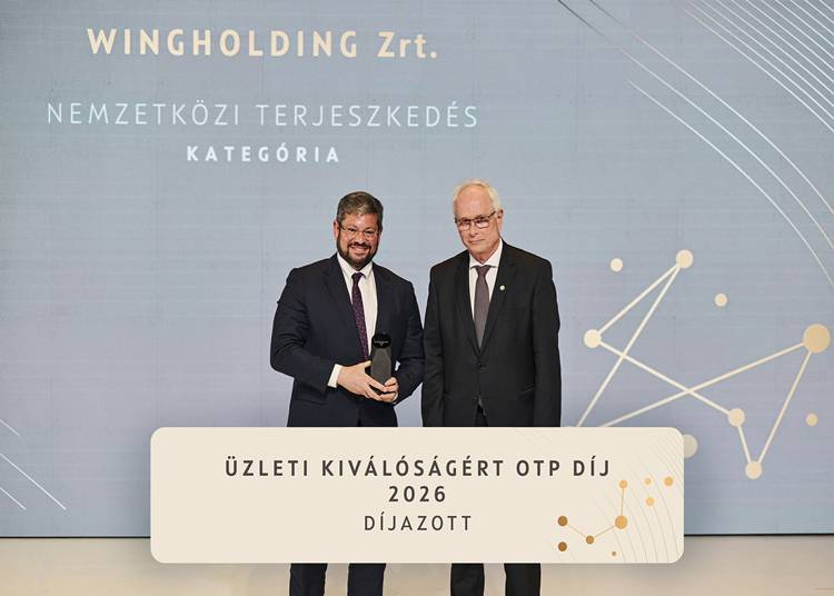 A WING nyerte el az OTP Üzleti Kiválóságért Díjat 2026-ban a Nemzetközi terjeszkedés kategóriában